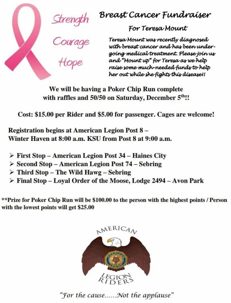 Breast Cancer Fundraiser Winter Haven, Florida Lets Ride